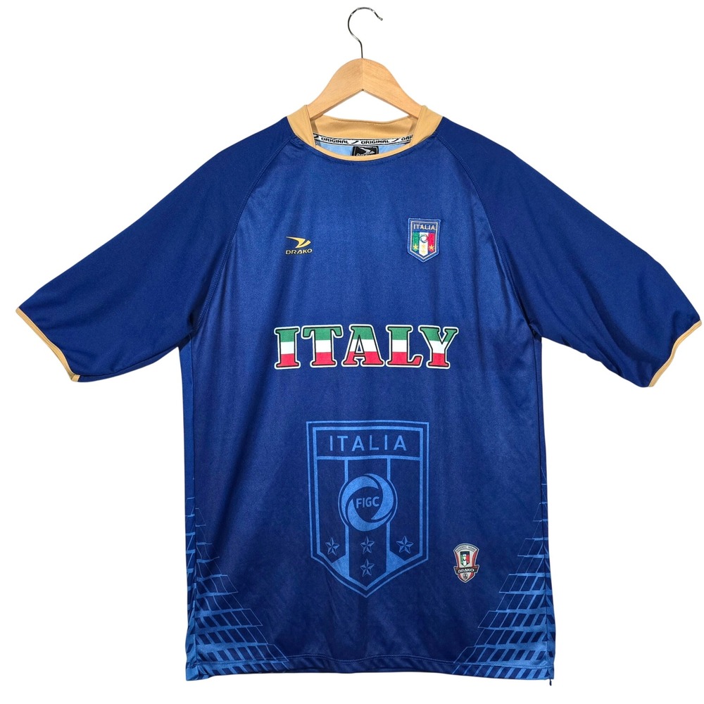 Drako Italia FIGC Mens Soccer Jersey Blue‎ Gold One Size Polyester Italy